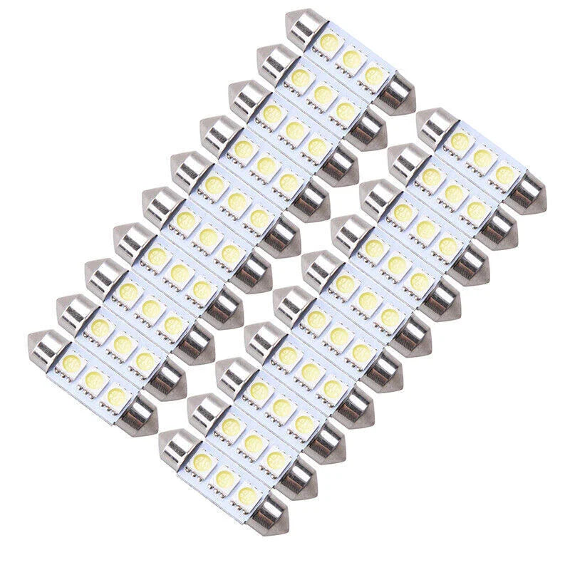 Car Trunk Dome License Plate Lamps 6000K 10x LED Interior Lights Bulbs Kit