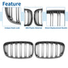 BMW 1 Series 1 Pair Front Upper Bumper Grille Matte Black (2011-2014)