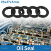 Rotary Shaft Seal Oil Seal 25x37x5mm Nitrile Rubber Black 5 Pcs