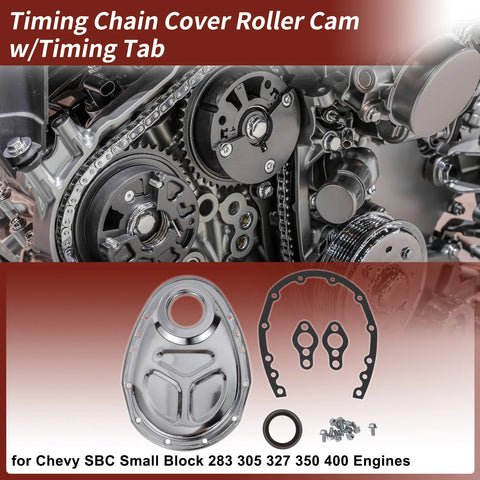 Chevy SBC Small Block Timing Chain Cover Roller Cam w/Timing Tab