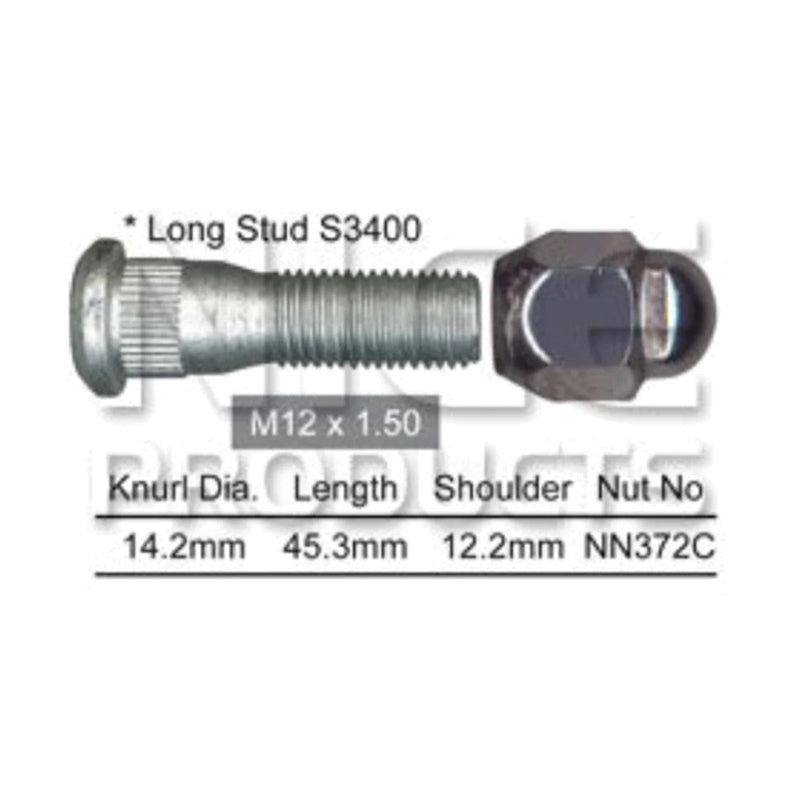 Toyota Hilux Wheel Studs & Nuts Set of 6 (2015–2019)