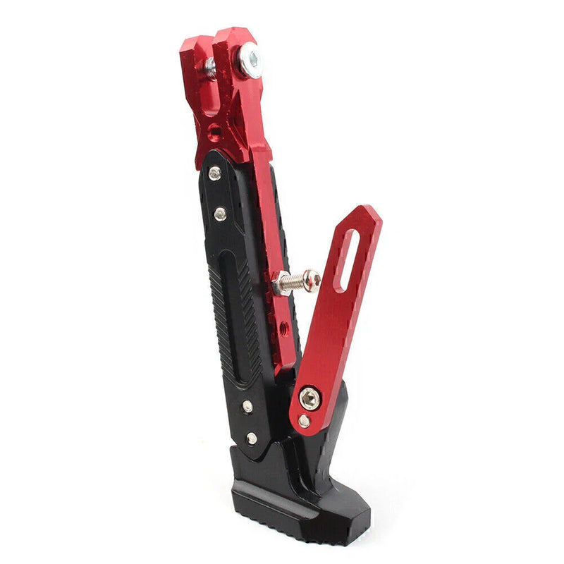 Motorbike Side Support Stand RED Stainless Steel Adjustable Kickstand