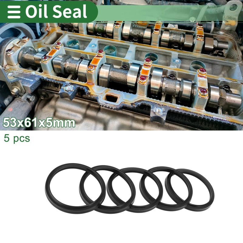 Make Model Oil Seal 53x61x5mm 5 Pcs Seal Ring Rotary Shaft NBR Rubber