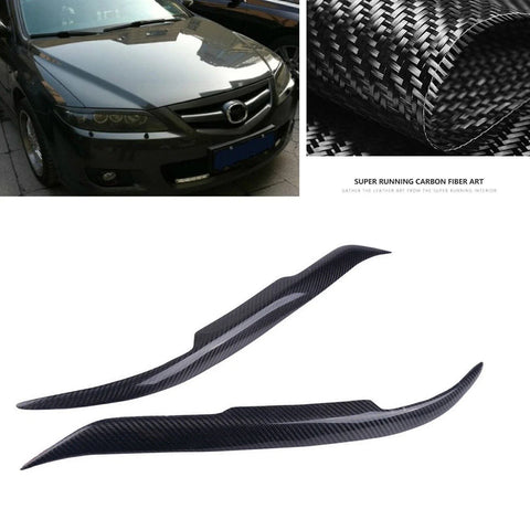 Mazda 6 2 x Carbon Fiber Headlight Eyelid Covers (2003-2013)