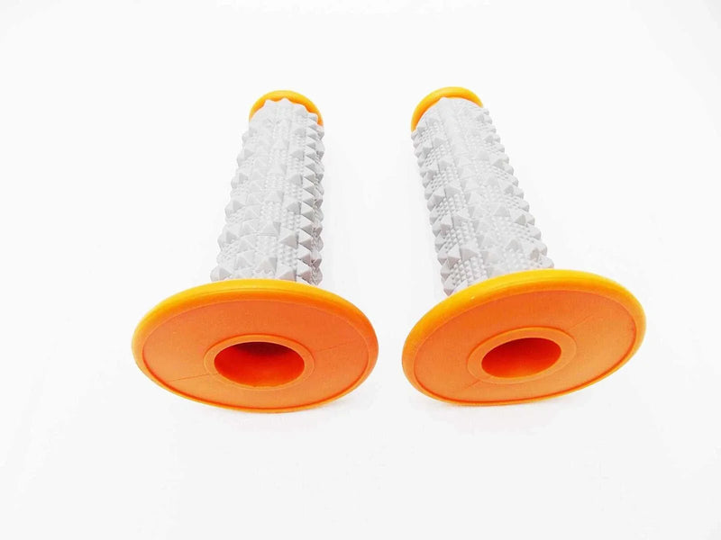 Honda CRF70 Orange Grey Diamond Top Handlebar Grip Set (2004-2023)