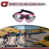 Motorcycle Riding Goggles Silver Tone Lens Pink Frame PC PU Cycling Sunglasses