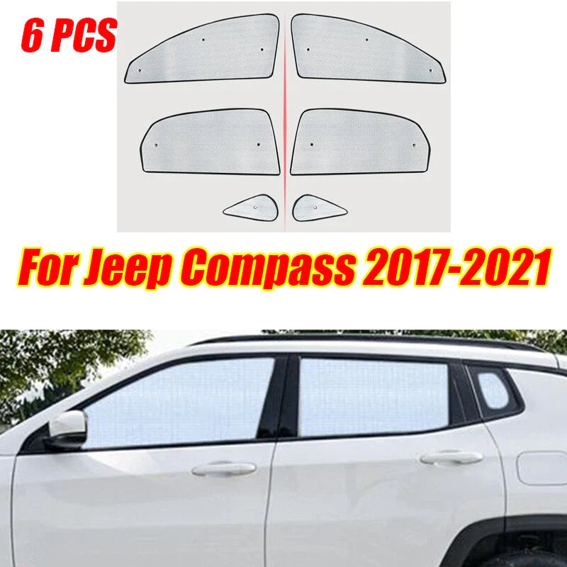 Jeep Compass Side Windows Privacy Sunshade Cover 6pcs (2017–2021)