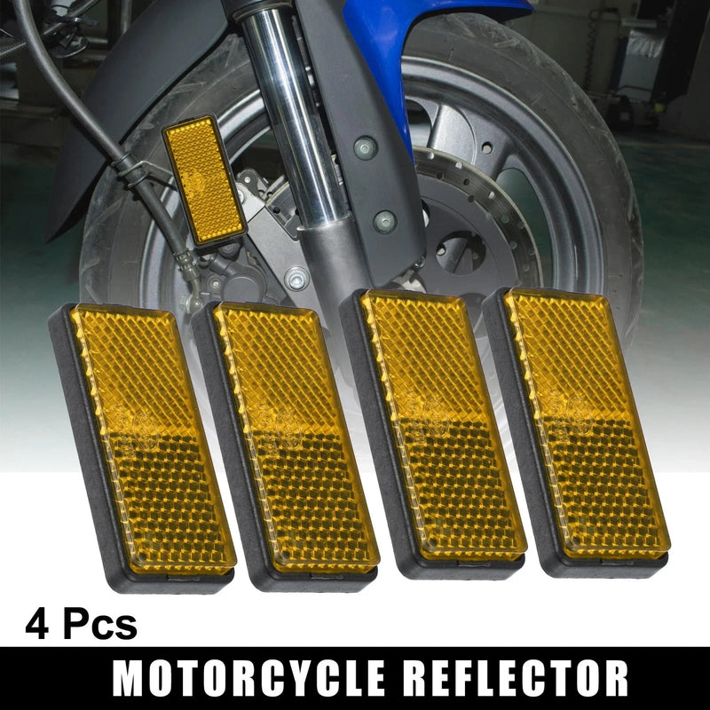 Motorbike 4 x Orange Universal Screw Mount Warning Reflector