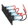 Car Boat Marine RV Truck 4 Gang Blue LED 12V Toggle Rocker Switch Panel