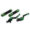 Kawasaki ZX6R Green Extendable Brake Clutch Levers Grip Set (2005-2023)