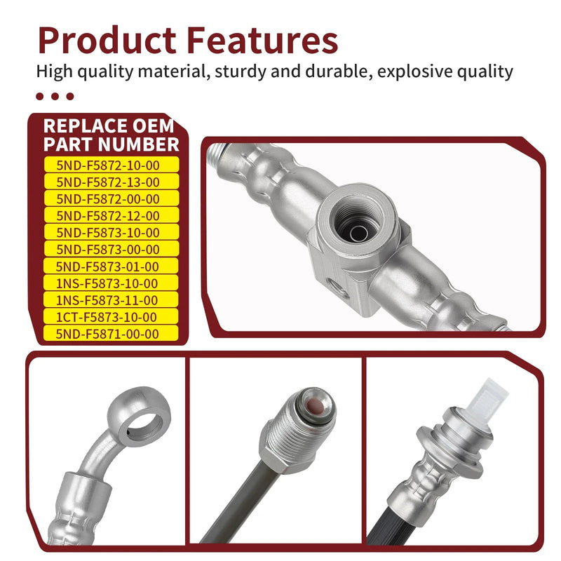 Yamaha Kodiak Grizzly Bruin Front Brake Hose Line Pipe Kit (2003–2014)