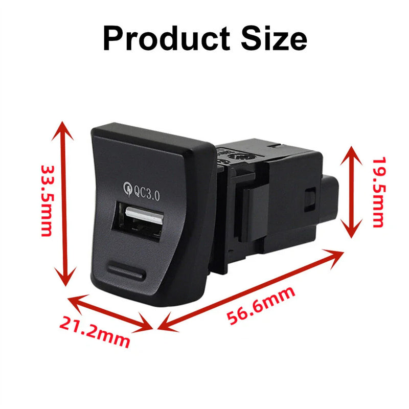 Toyota RAV4 QC3.0 USB Charger Fast Charging Socket (2019-2023)