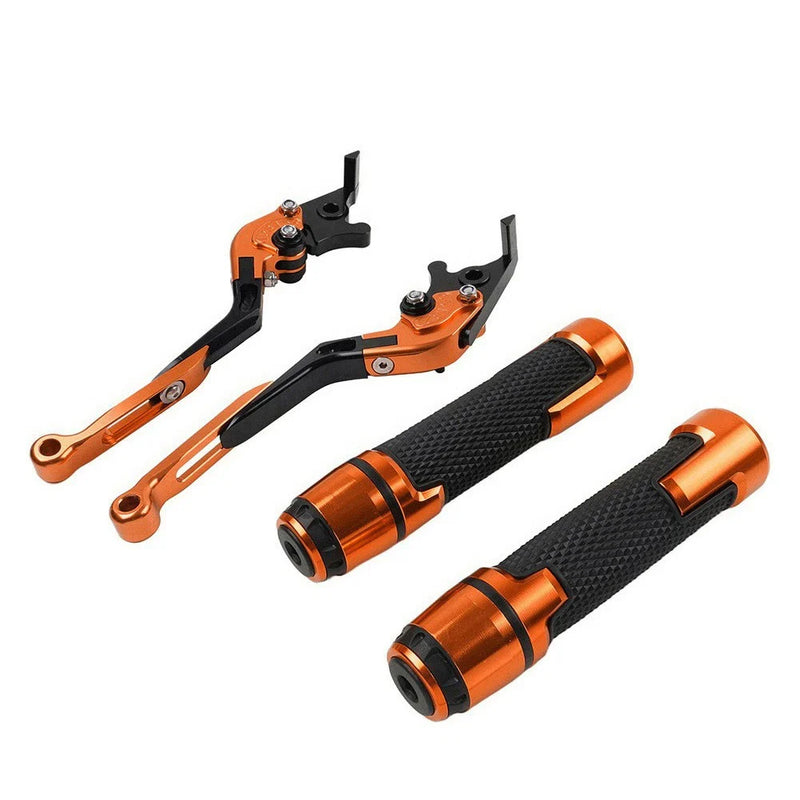 Kawasaki ZX10R / RR Orange Extendable Brake Clutch Levers Grips Set (2004-2023)
