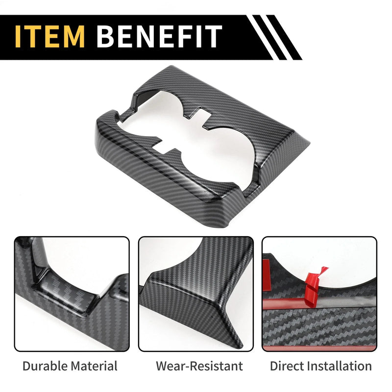 Chevy Colorado Carbon Fiber Armrestbox Rear Cup Holder Cover (2023-2024)
