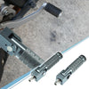 Universal Pair 8MM Folding Motorcycle Foot Pegs Aluminum Alloy Titanium Tone