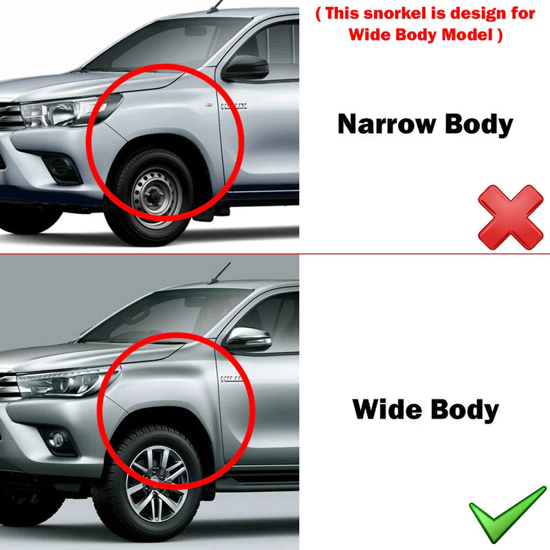 Toyota Hilux REVO GUN135 2.4L 2.8L Wedge Head Snorkel Kit (2015-2023)