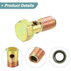 Motorcycle 2 x M8x1.25 23mm Length 3 Hole Hollow Bolt Screw with Washer