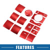 Toyota RAV4 (2019-2022) Red Aluminum 14Pcs Window Switch Button Cover Trim