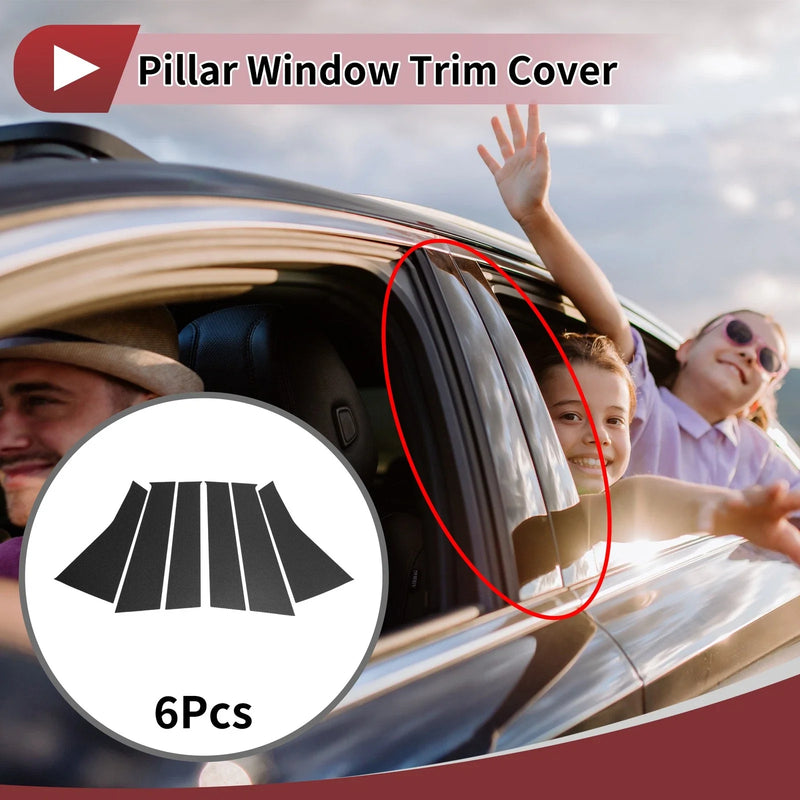Nissan NOTE E12 / E13 2009-2022 Black Carbon Fiber Door Pillar Window Trim