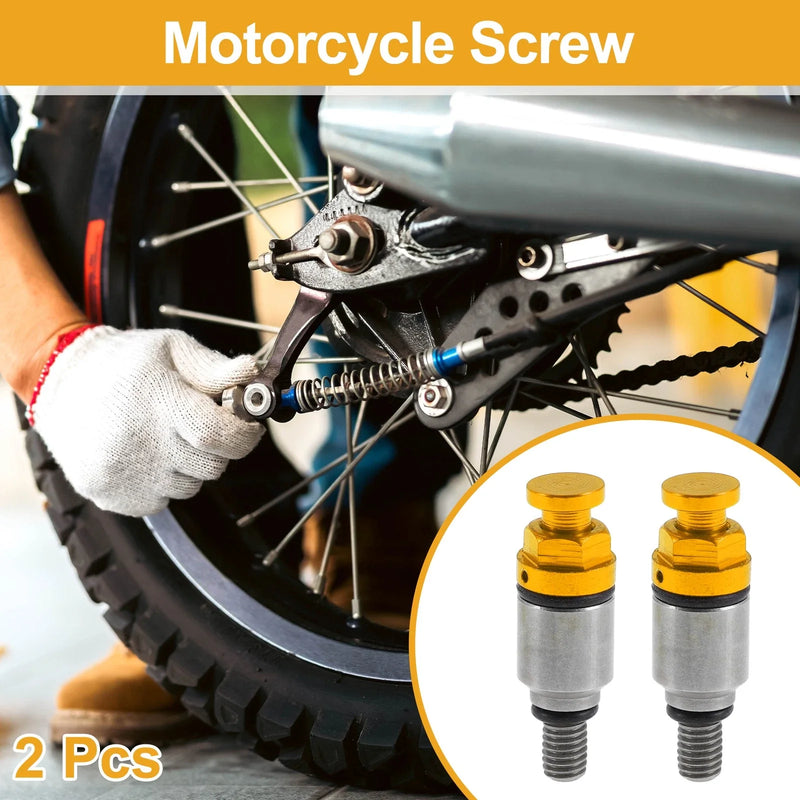 Motorcycle Motorcycle Screw M5x0.8 Fork Air Bleeder Valve Gold Tone 2 x