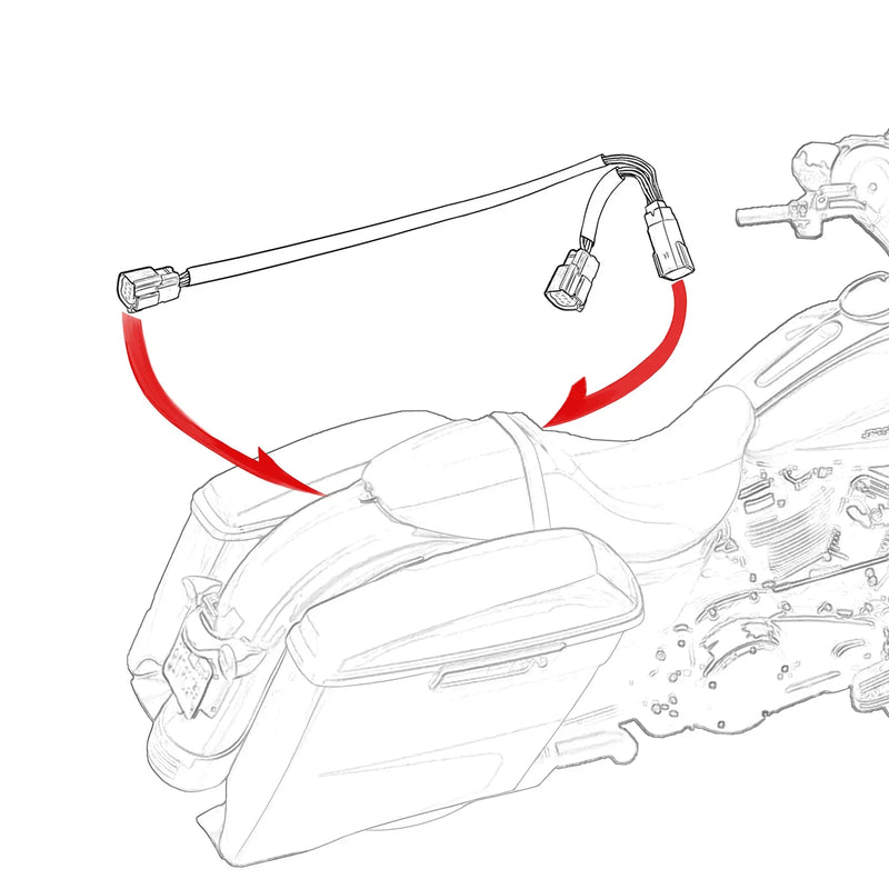 Harley Touring Electra Road King Glide Trunk Wiring Harness (14-23)