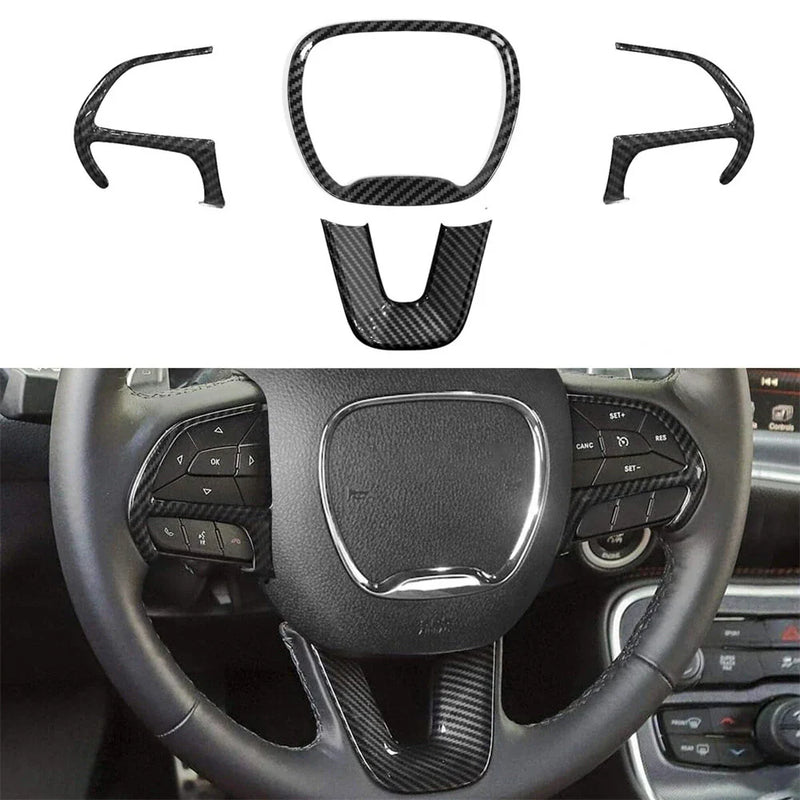 Dodge Challenger Charger Jeep Carbon Fiber Style Steering Wheel Cover