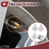 4 x Mini Rocket Style Tire Valve Stem Caps Dust Covers Silver Tone
