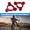 Motorcycle 2pcs 19mm Racing Fork Preload Adjusters Aluminum Alloy Red