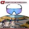 Motorcycle Goggles Blue Lens Black Frame PC Eyeglasses