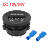Motorcycle Car Voltmeter DC 12V 24V Green LED Round Panel