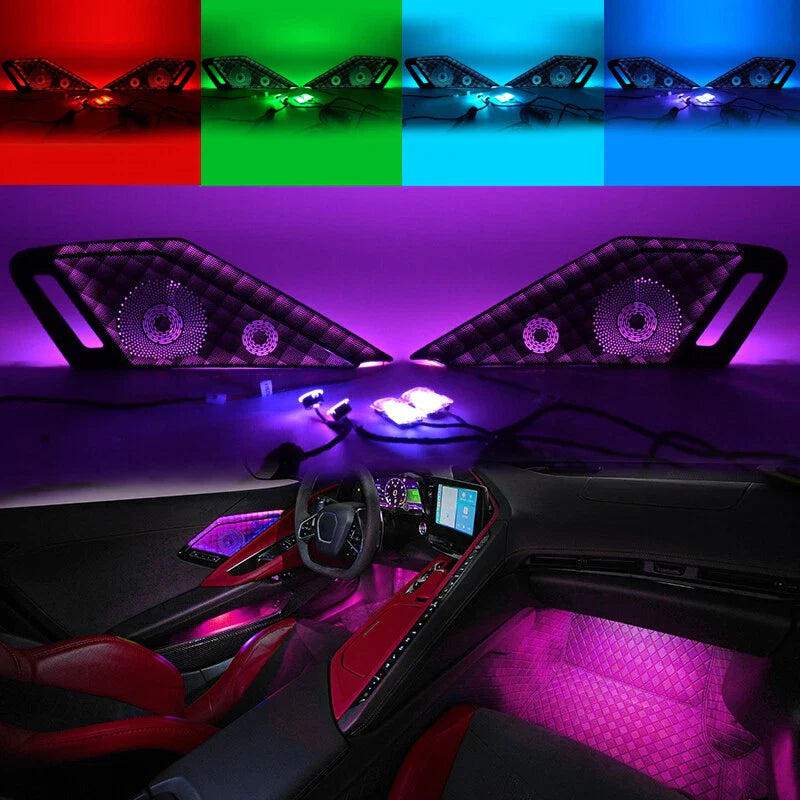 Corvette C8 Interior Door Speaker Dash Cover with LED Light (2019-2024)