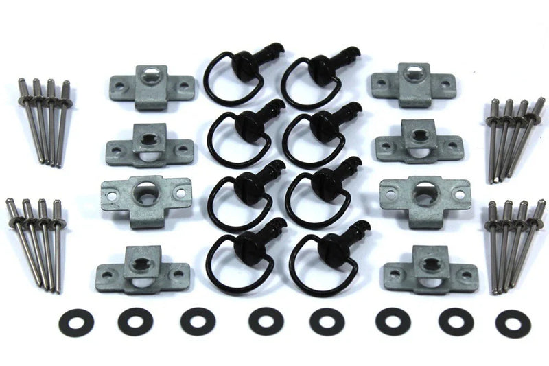 Carenado X8 Kit Dzus Fasteners with Ring Handle in Black