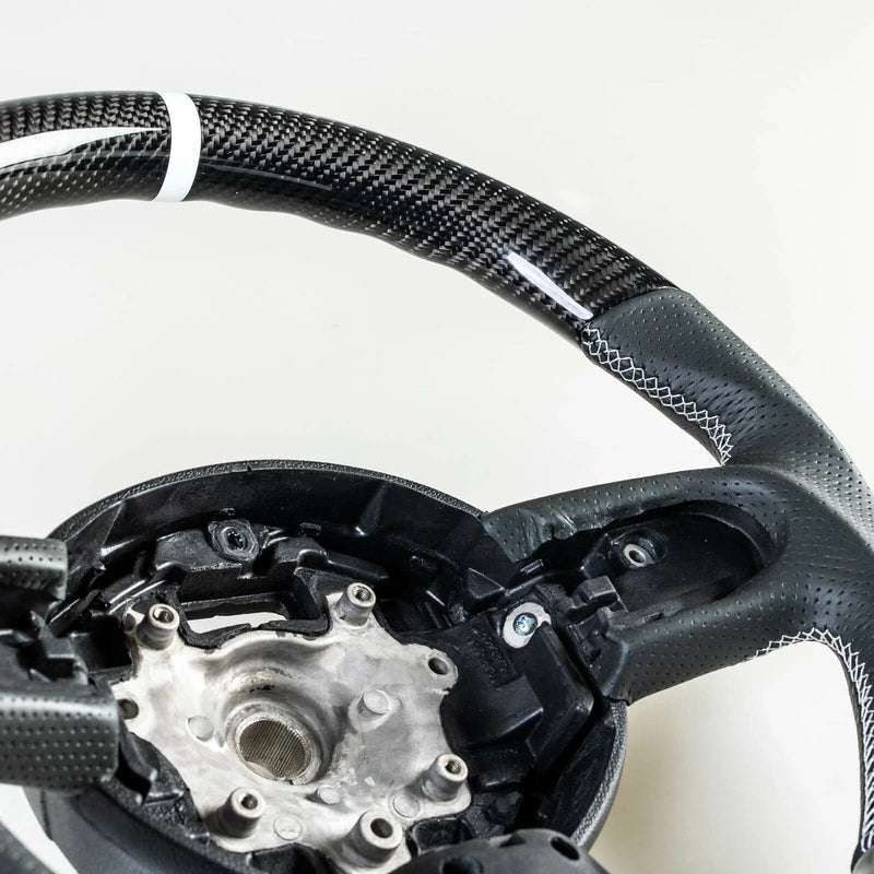 Mini R55 R56 R57 R58 R60 R61 Flat Bottom Carbon Leather Steering Wheel (2006-2016)