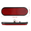 Motorcycle Bike 2 x M6x1.0 Red Oval Universal Screw Mount Warning Reflector