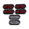 Truck 6pc Oval LED Trailer Lights Red & White (10)
