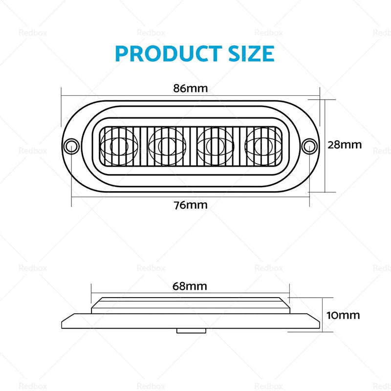 Truck Trailer Caravan 4 x LED White Clearance Light Side Marker