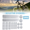 Helmet Bicycle Motorcycle Car PET Silver Tone 14pcs Reflective Stickers