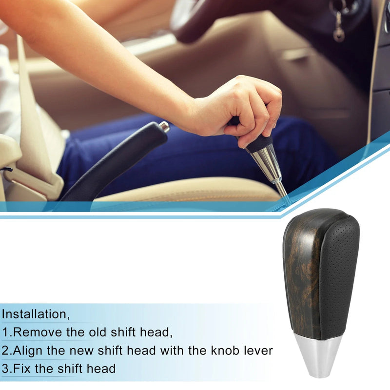 Toyota Land Cruiser Gear Shift Knob Black Wood Pattern