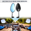 Motorcycle M8/M10 Rear View Mirror Handlebar Mirror Black Silver Tone Aluminum