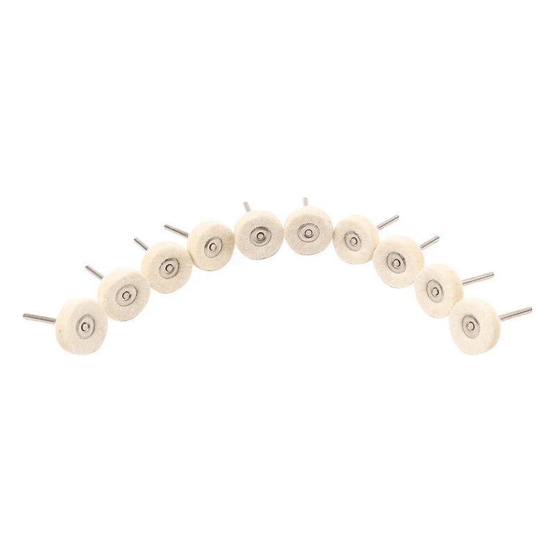 Rotary Tool 3mm Shank 10 x Wool Felt Polishing Buffing Wheel Discs