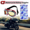 Motorcycle Riding Goggles Yellow Lens Red Frame PC Cycling Sunglasses