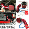 Car - 76mm Power Flow Hose System Red Cold Air Intake Filter Induction Kit