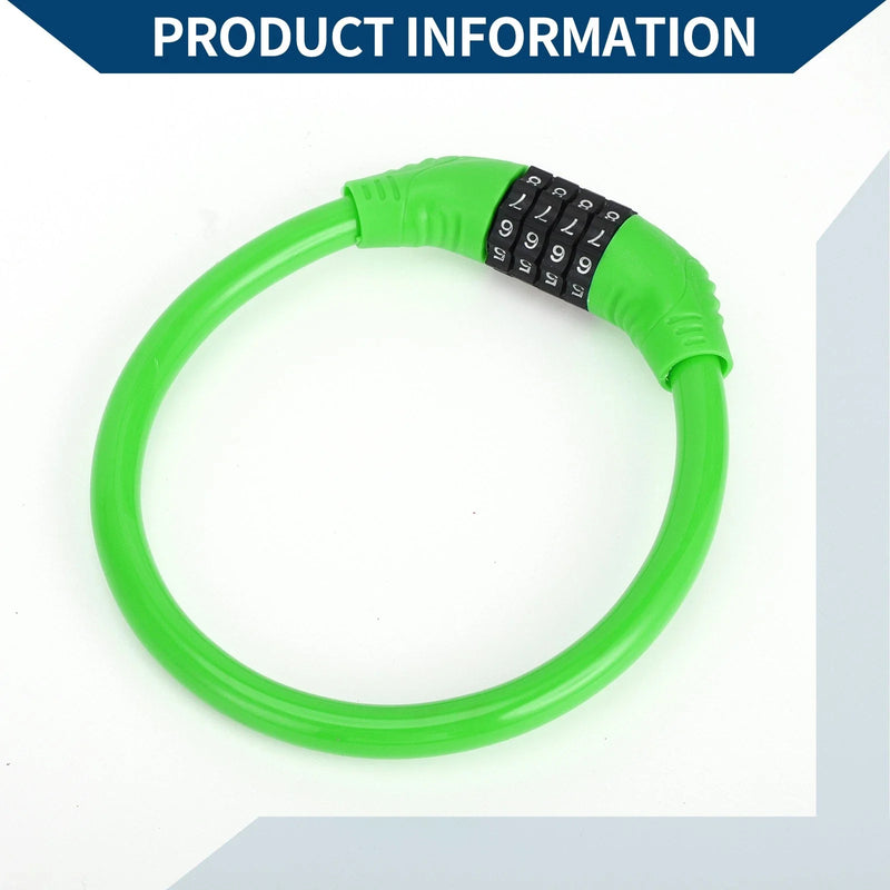 Anti-Theft 4-Digit Mini Bicycle Lock Ring - Green