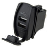 Car - Red LED Light Universal Dual USB Power Charger Rocker Switch Panel