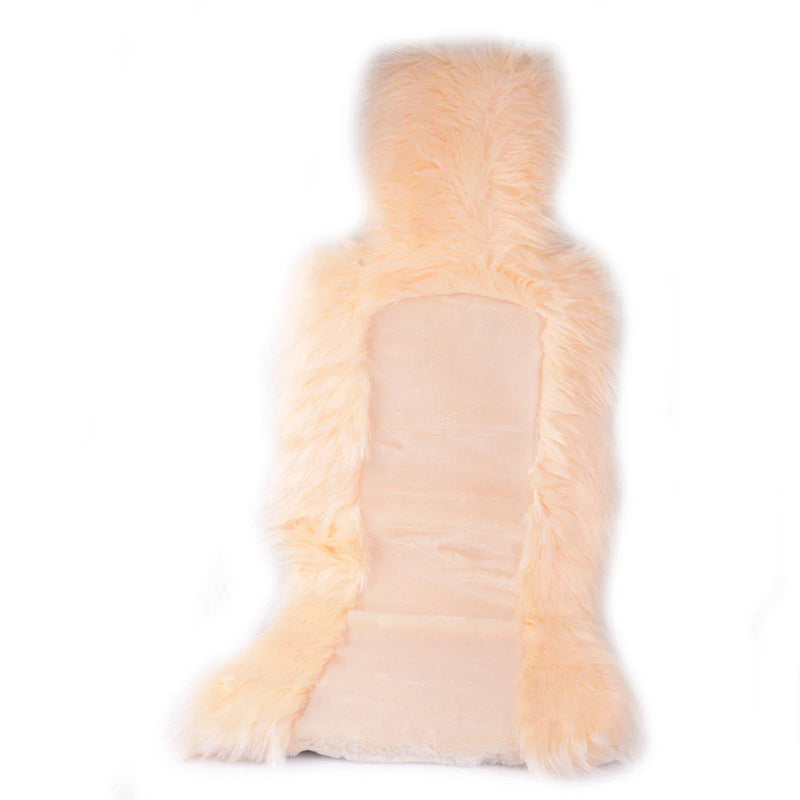 Car Beige Front Seat Cover Soft Cushion Pad Protector