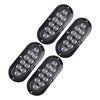 Truck 4pc Oval White Trailer Lights 10 LED Sealed Stop Turn Tail