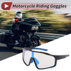Goggles Motorcycle Riding Light Blue Lens Black Frame Tri-Acetyl Cellulos