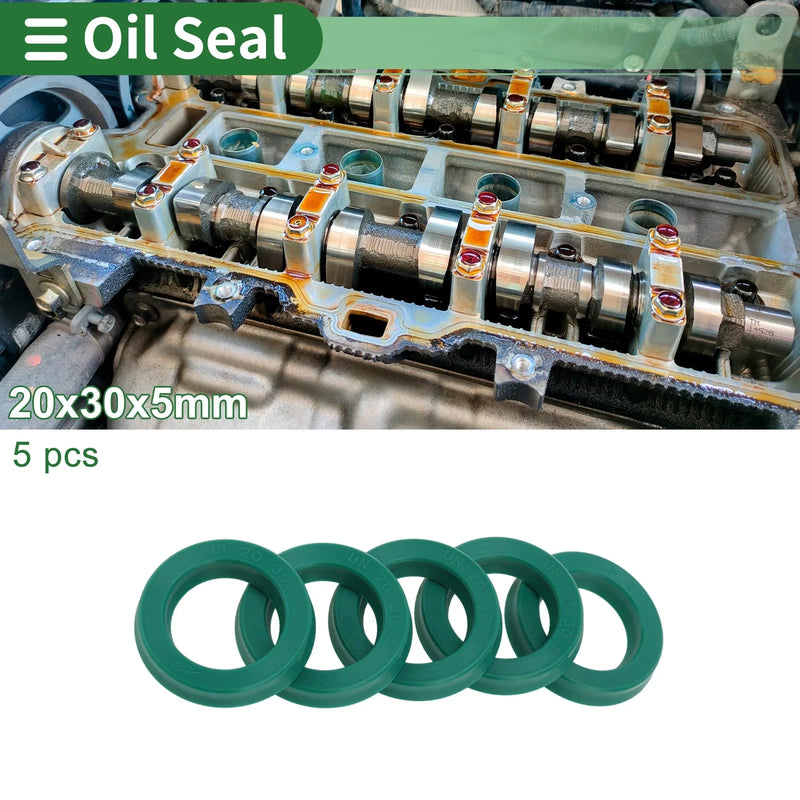 Oil Seal 20x30x5mm TPU Rotary Shaft Seal High-Pressure Green 5 Pcs