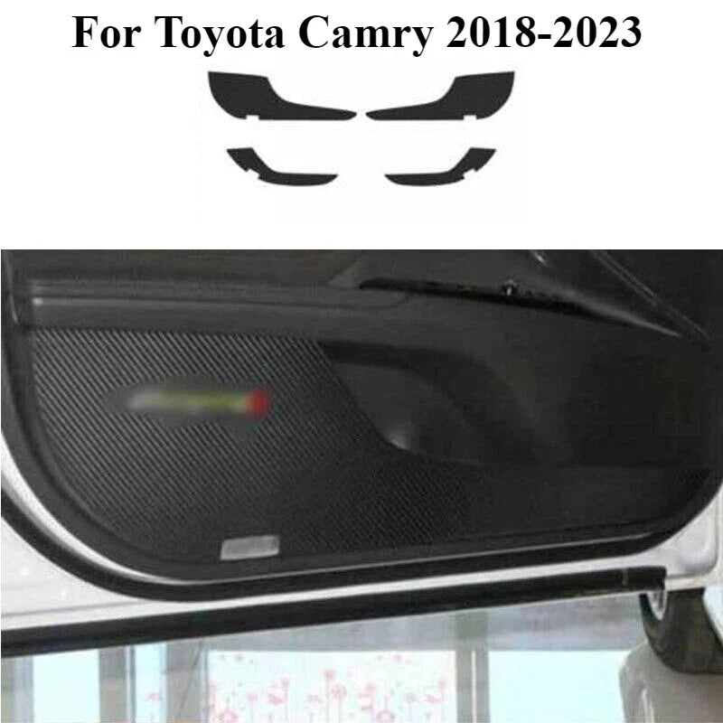 Toyota Camry Leather Panel Trim Carbon Fiber Door Anti-Kick (2018–2023)