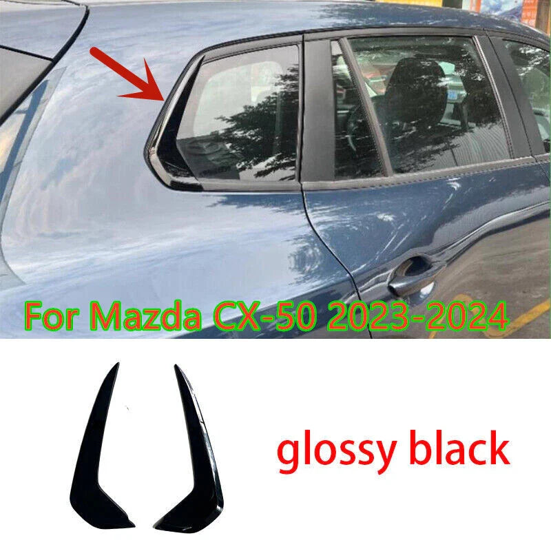 Mazda CX-50 Glossy Black Rear Window Trim Molding Cover / 2PCS / (2023–2024)